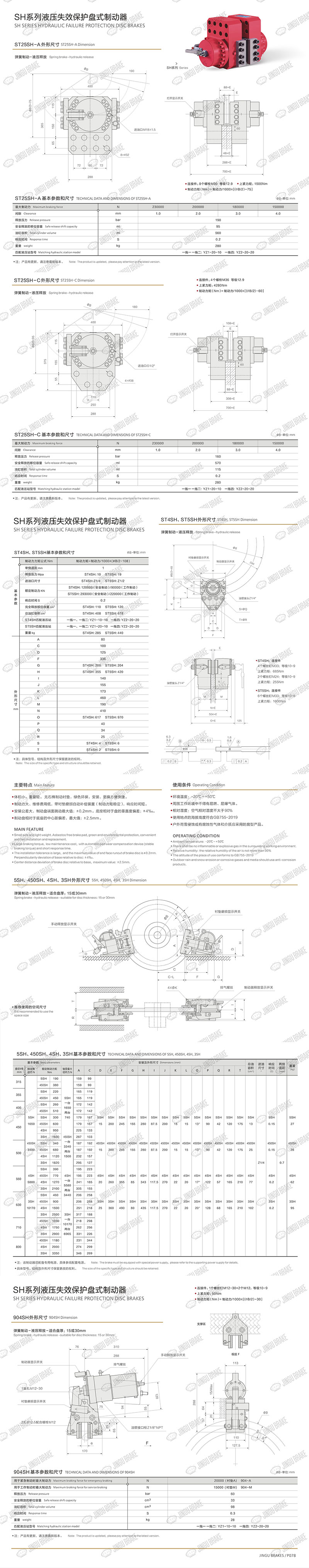 SH系列液压失效保护盘式制动器