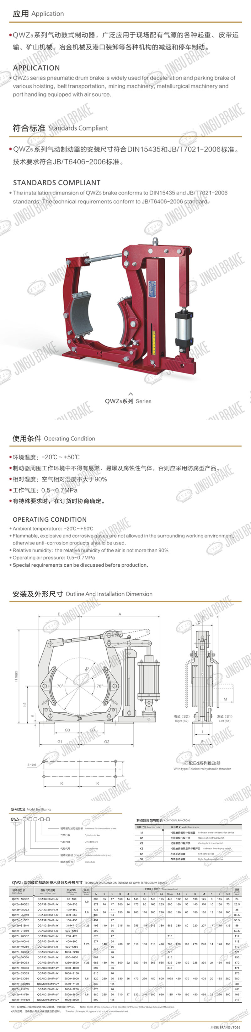 QWZ5系列气动鼓式制动器